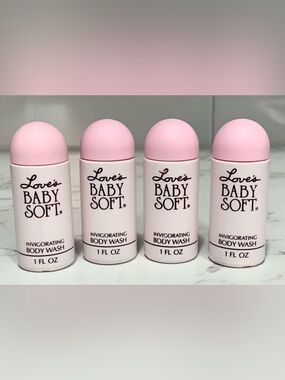 4X Love's Baby Soft body wash, 1 oz each